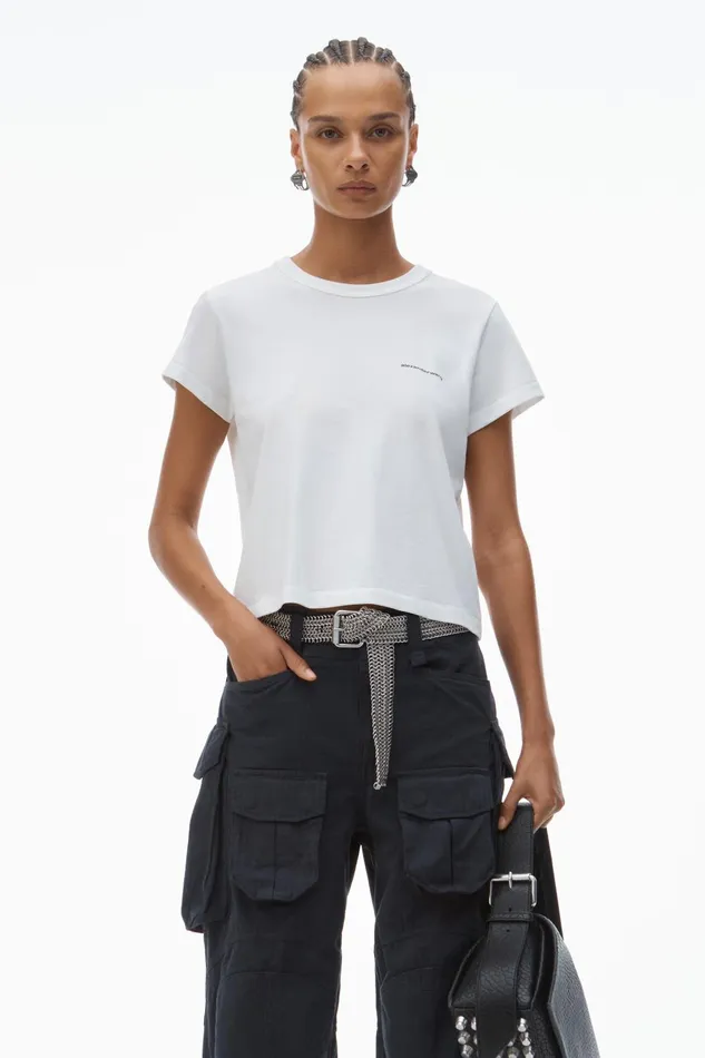 Alexander Wang TShirts LogoPrint Shrunken Jersey Tee 8211 Women