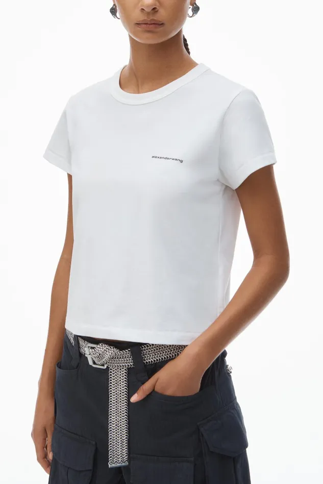 Alexander Wang TShirts LogoPrint Shrunken Jersey Tee 8211 Women