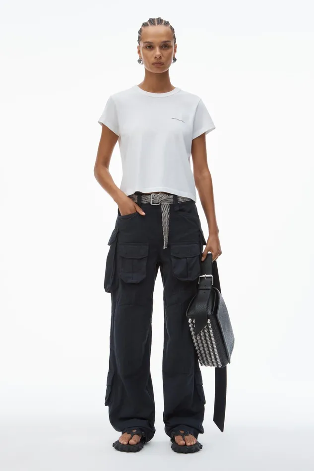 Alexander Wang TShirts LogoPrint Shrunken Jersey Tee 8211 Women