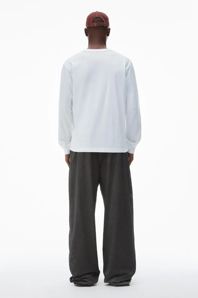 Alexander Wang TShirts Unisex LongSleeve Tee With Distressed Logo In Cotton Jersey 8211 WomenMen