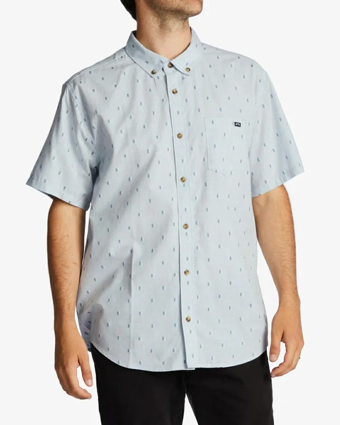 All Day Jacquard Short Sleeve Shirt Blue Haze Men Billabong Shirts