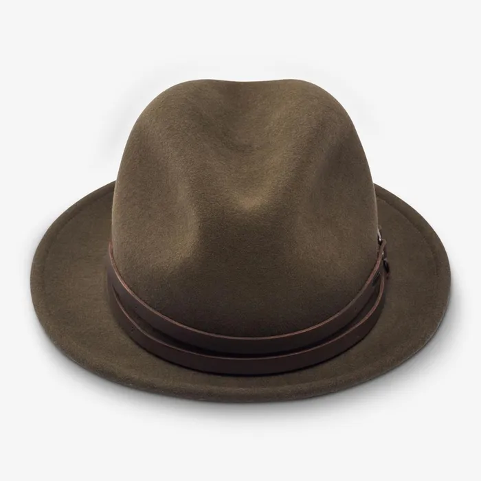 Allen Edmonds Allen Street Snap Brim Wool Fedora Hat By Bailey Olive Men Hats Gloves and Scarves