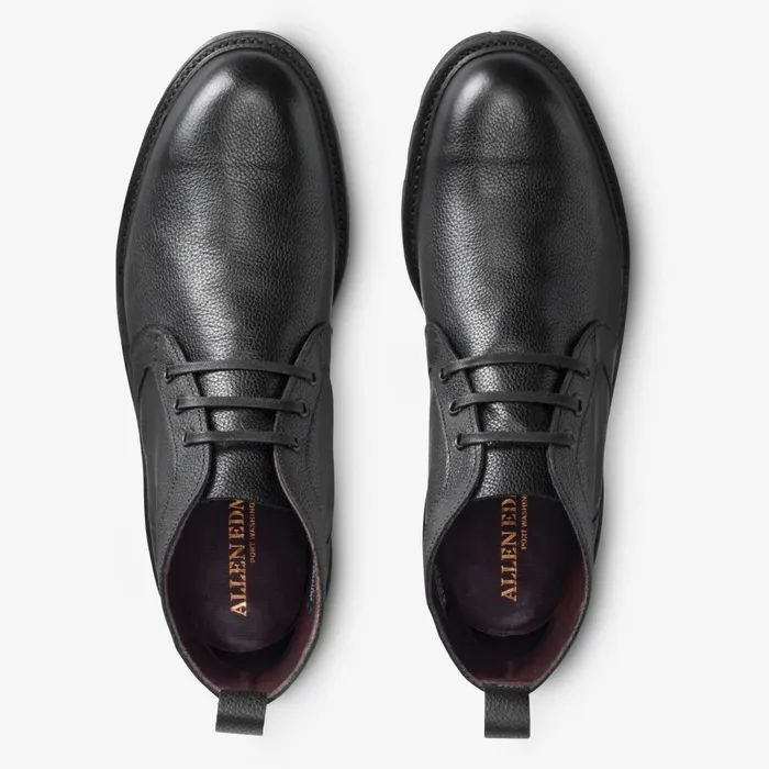 Allen Edmonds Alpine Chukka Boot With Vibram Arctic Grip Rubber Sole Black Grain Men Weatherproof and Waterproof