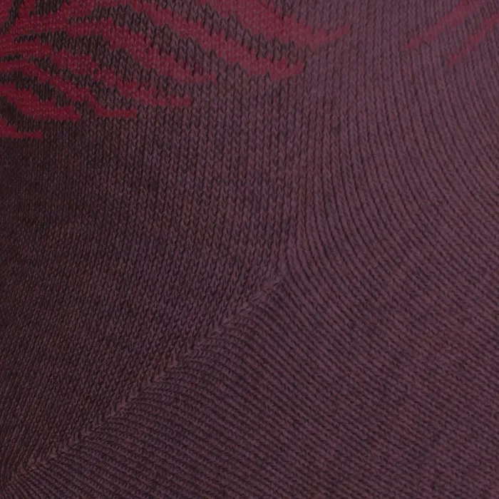Allen Edmonds Cotton Blend Pattern Dress Sock Burgundy Palm Leaf Men Socks