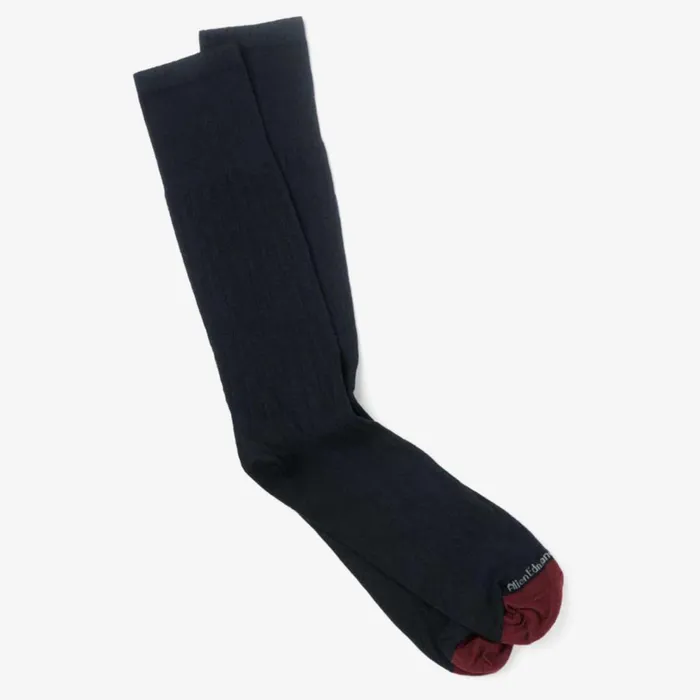 Allen Edmonds Cotton Rib Dress Sock Navy Men Socks