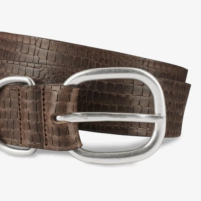 Allen Edmonds Croco Print Belt Natural Men Casual Belts