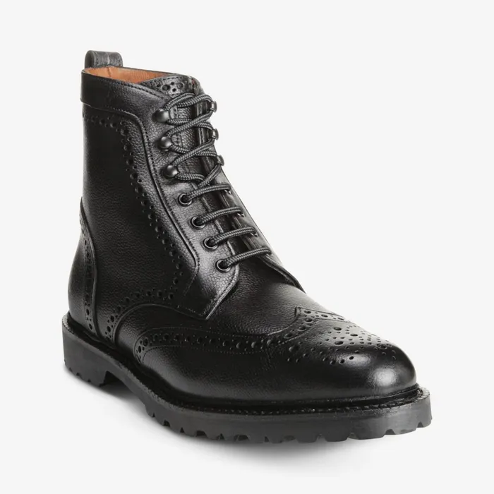 Allen Edmonds Long Branch Wingtip Boots Black Men LaceUp Boots
