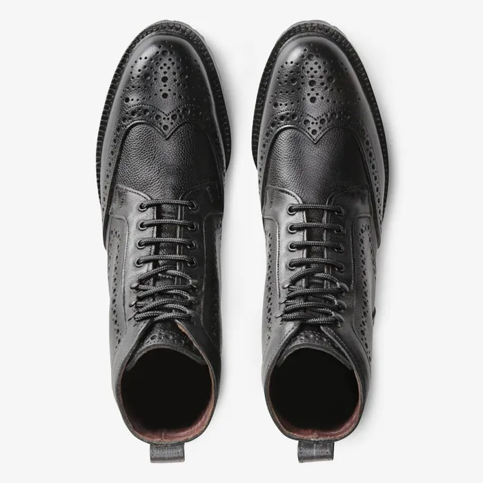 Allen Edmonds Long Branch Wingtip Boots Black Men LaceUp Boots