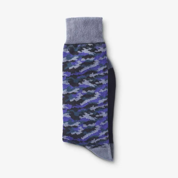 Allen Edmonds MidCalf Pattern Knit Dress Sock Purple Camo Men Socks