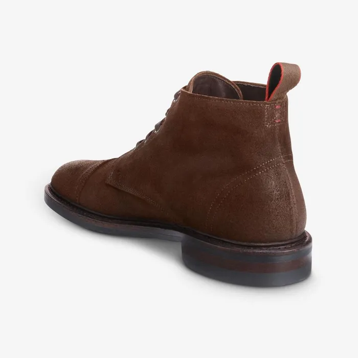 Allen Edmonds Patton CapToe Suede Boot With Dainite Rubber Sole Snuff Brown Suede Men Made In The Usa