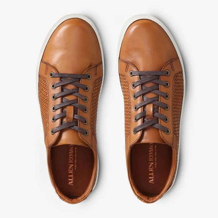 Allen Edmonds Perth Derby Weave Sneaker Walnut Weave Men Sneakers