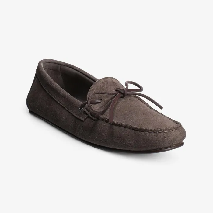 Allen Edmonds Super Sport Suede Camp Moc Dark Taupe Men Boat Shoes and Driving Mocs