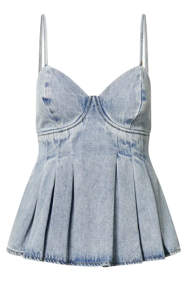 Amalie The Label 8211 Addrianna Recycled Cotton Denim Cami In Light Blue Wash Women Showpo Denim