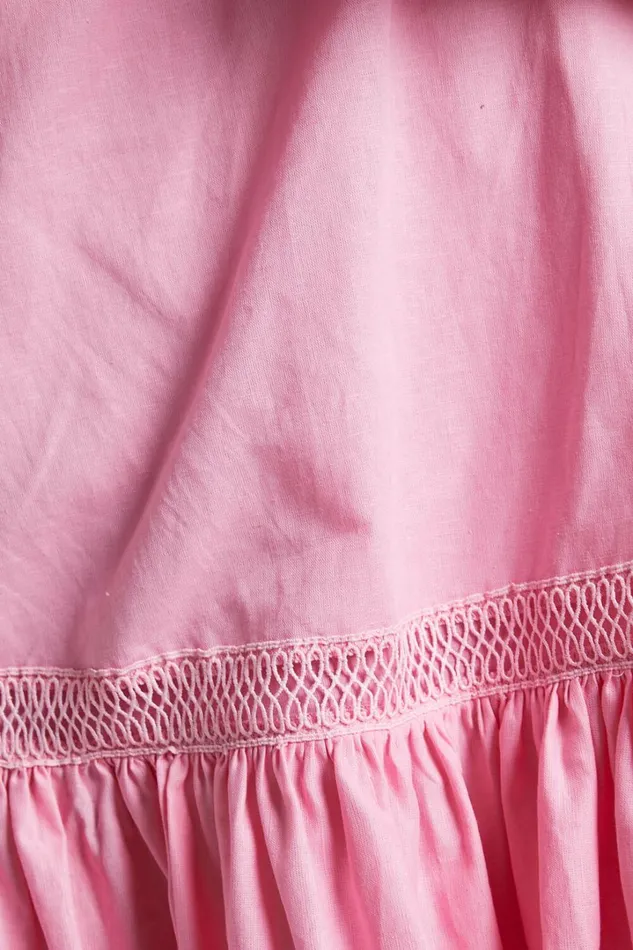 Amalie The Label 8211 Aimi Linen Blend One Shoulder Puff Sleeve Mini Dress In Pink Women Showpo Dresses