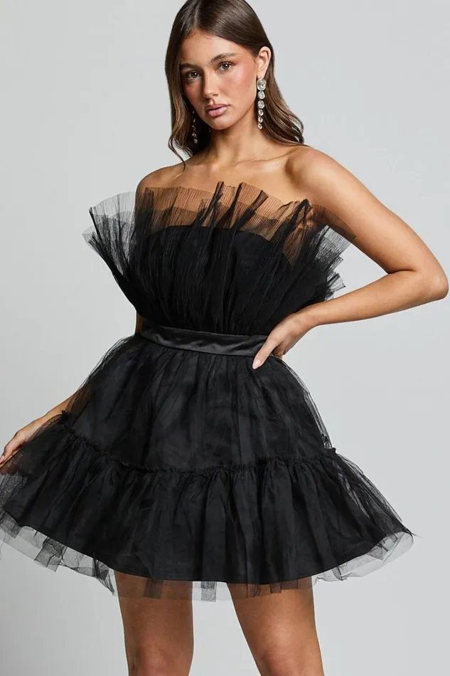 Amalya Mini Dress 8211 Tiered Tulle Fit And Flare Dress In Black Women Showpo Curve Clothes Amalya Mini Dress 8211 Tiered Tulle Fit And Flare Dress In Black Women Showpo Curve Clothes
