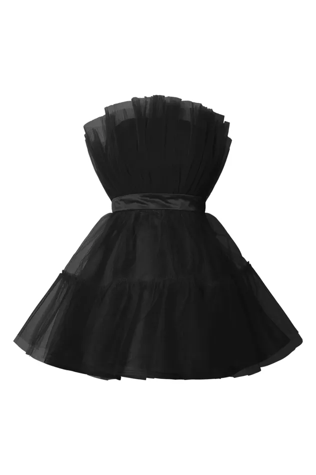 Amalya Mini Dress 8211 Tiered Tulle Fit And Flare Dress In Black Women Showpo Curve Clothes