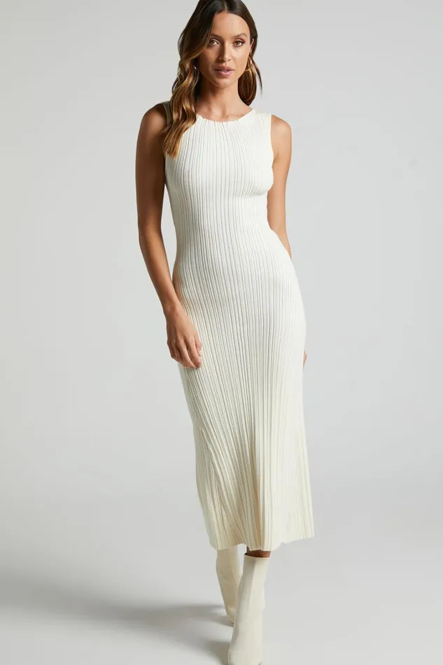 Amanda High Neck Knit Bodycon Midi Dress In Butter Yellow Women Showpo Maternity Clothes