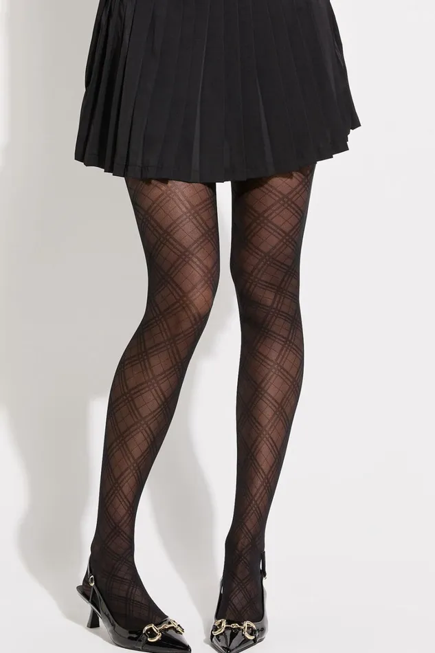 Andre Stockings 8211 Pattern Sheer Stockings In Black Women Showpo Socks and Tights