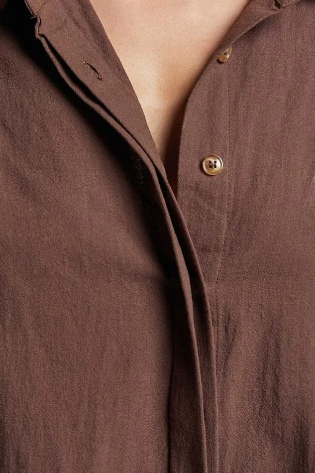 Anka Playsuit 8211 Relaxed Button Front Shirt Playsuit In Chocolate Women Showpo Rompers