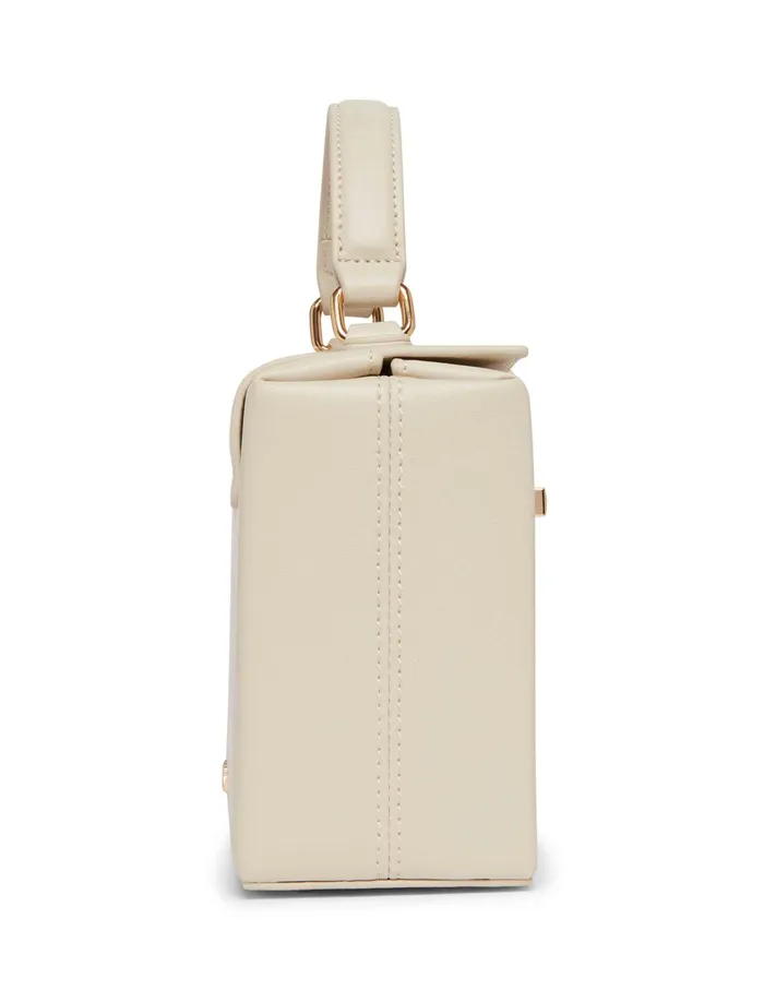 Anne Klein Convertible Box Bag With AK Enamel Turn Lock Chalk Women Handbags