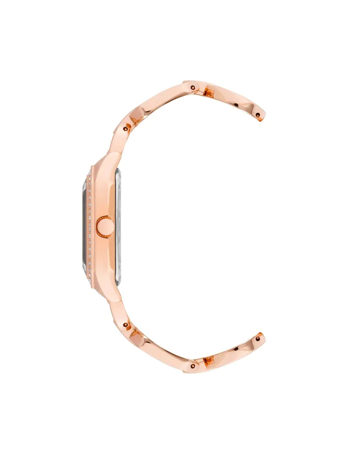 Anne Klein Crystal Accented Open Link Watch Rose Goldtone Women Watches 038 Jewelry