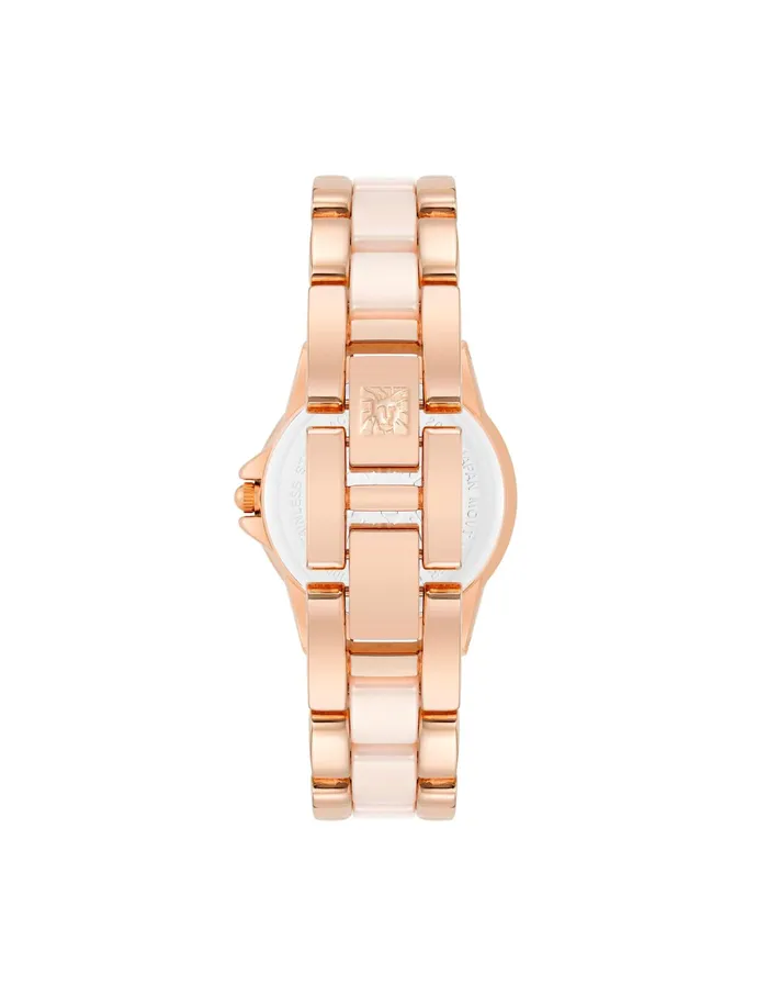 Anne Klein Diamond Accented Ceramic Bracelet Watch Blush Women Watches 038 Jewelry