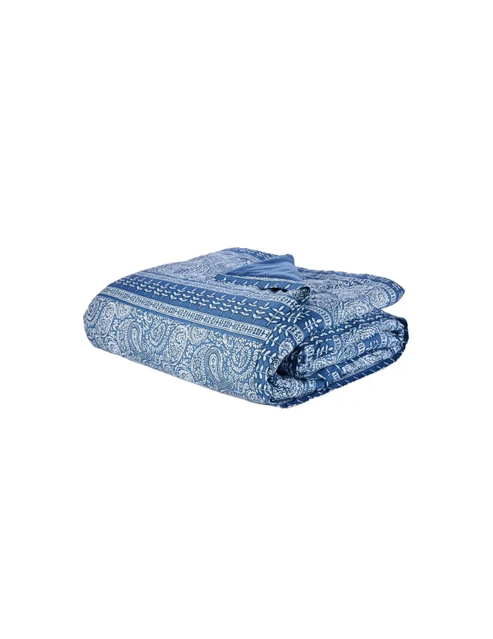 Anne Klein Everett Paisely Reversible Comforter Set Navy Women Home