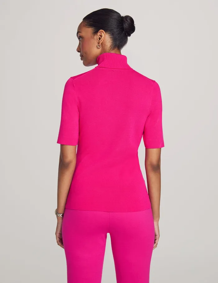 Anne Klein Half Sleeve Turtleneck Amaranth Women Clothing