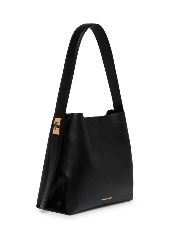 Anne Klein Hobo Bag With AK Turn Lock Black Women Handbags