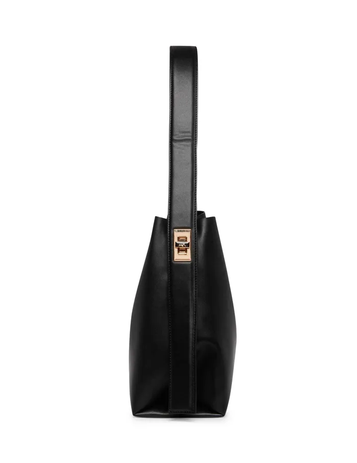 Anne Klein Hobo Bag With AK Turn Lock Black Women Handbags