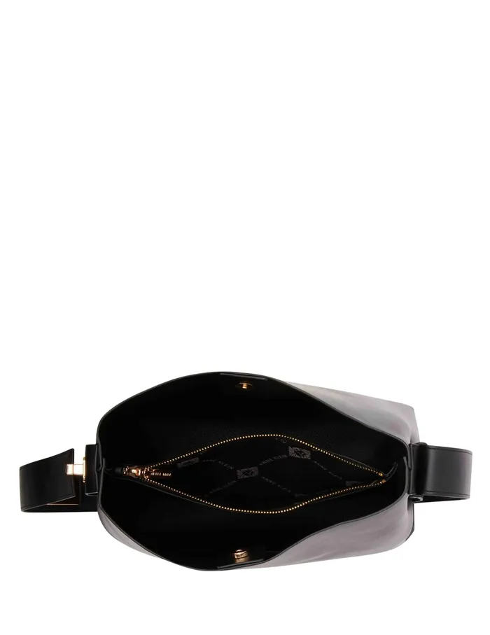 Anne Klein Hobo Bag With AK Turn Lock Black Women Handbags