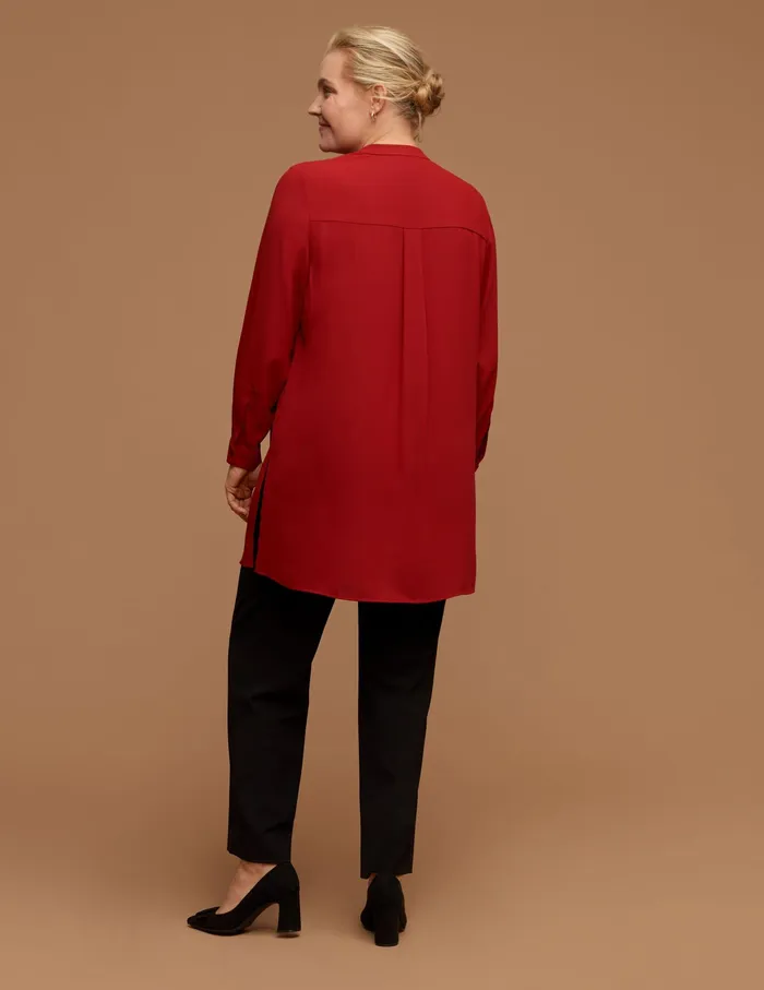 Anne Klein Plus Size Popover Tunic Titan Red Women Clothing