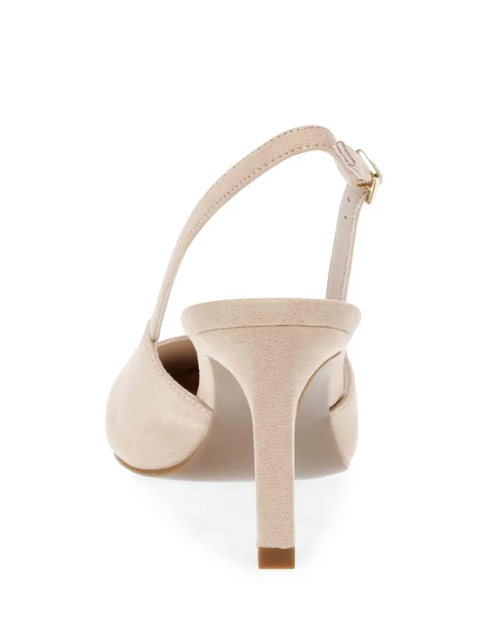 Anne Klein Rosel Dress Pump Beige Suede Women Shoes