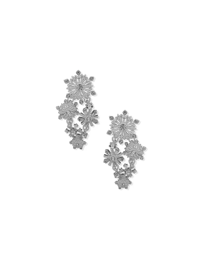 Anne Klein Snowflake Statement Post Drop Pierced Earrings Silver Tone Women Watches 038 Jewelry