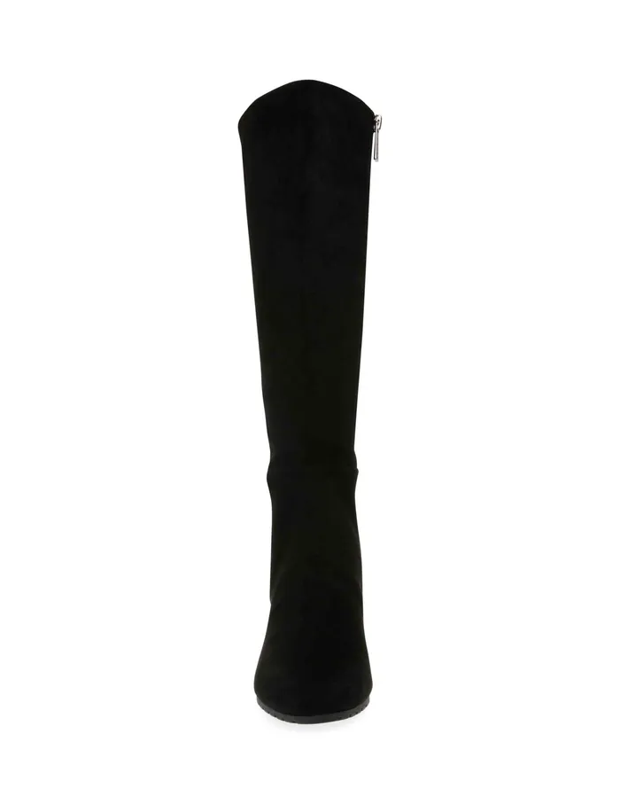 Anne Klein Vella Wedge Tall Boot Black Ms Women Shoes