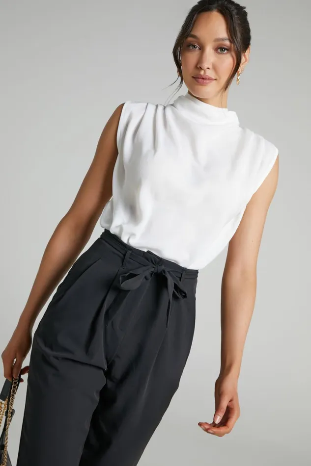 Arianae Top 8211 High Neck Top In White Women Showpo Tops