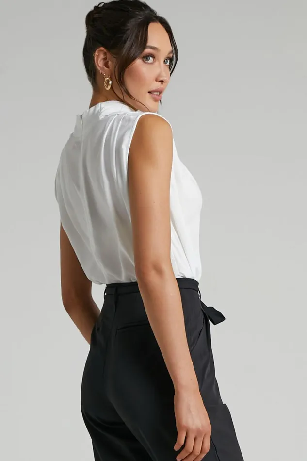 Arianae Top 8211 High Neck Top In White Women Showpo Tops