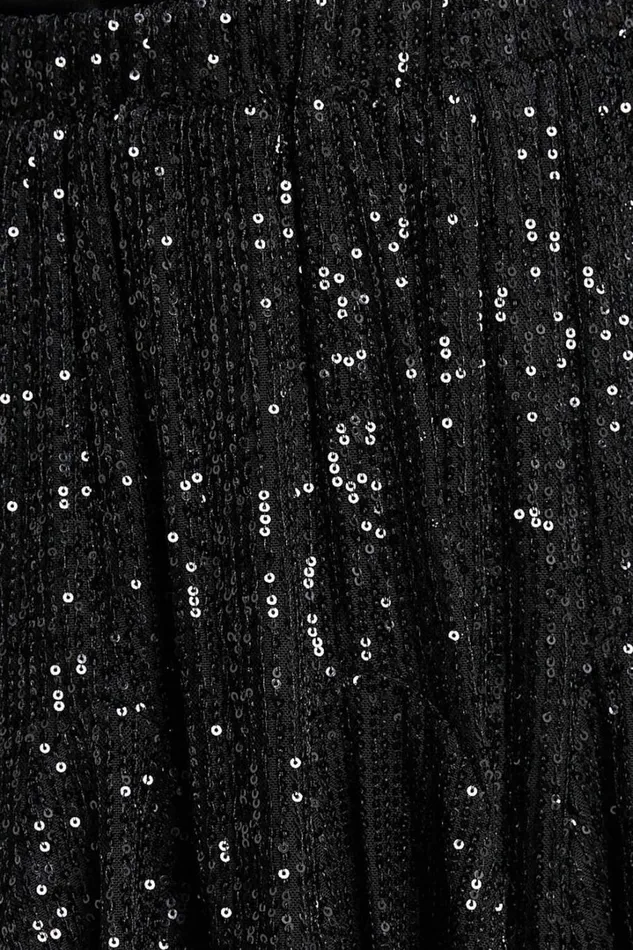 Aurelie Mini Skirt 8211 Elasticated Sequin Skater Skirt In Black Women Showpo Skirts
