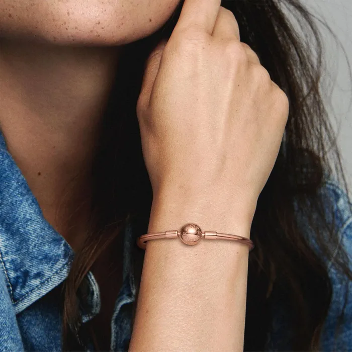 Bangles Women Pandora Online Moments Bangle Rose Gold Plated