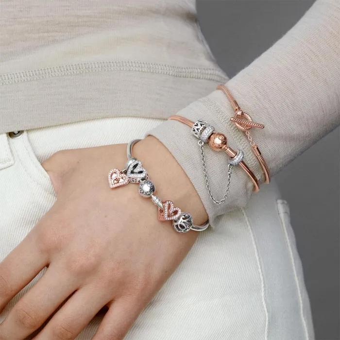 Bangles Women Pandora Online Moments Bangle Rose Gold Plated