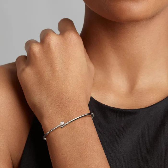 Bangles Women Pandora Online Nova 14k White Gold Labgrown Diamond Open Bangle White Gold