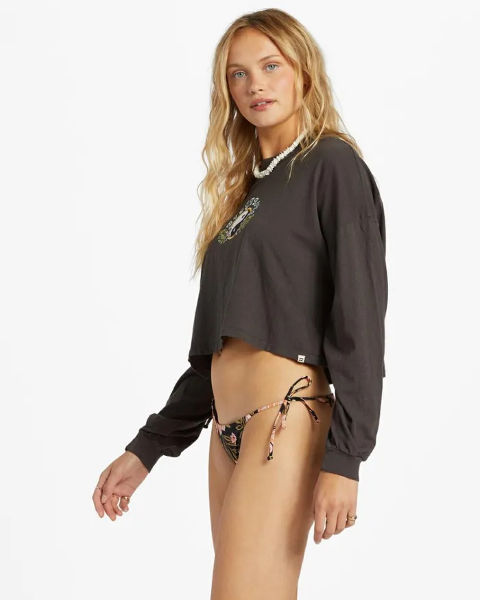 Beach Boyfriend Long Sleeve Crop Top Black Sands 1 Women Billabong Tops