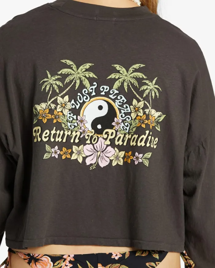 Beach Boyfriend Long Sleeve Crop Top Black Sands 1 Women Billabong Tops