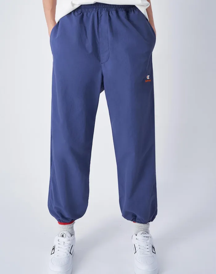 Beams Boy Nylon Pants C Logo Navy Women Champion Pants