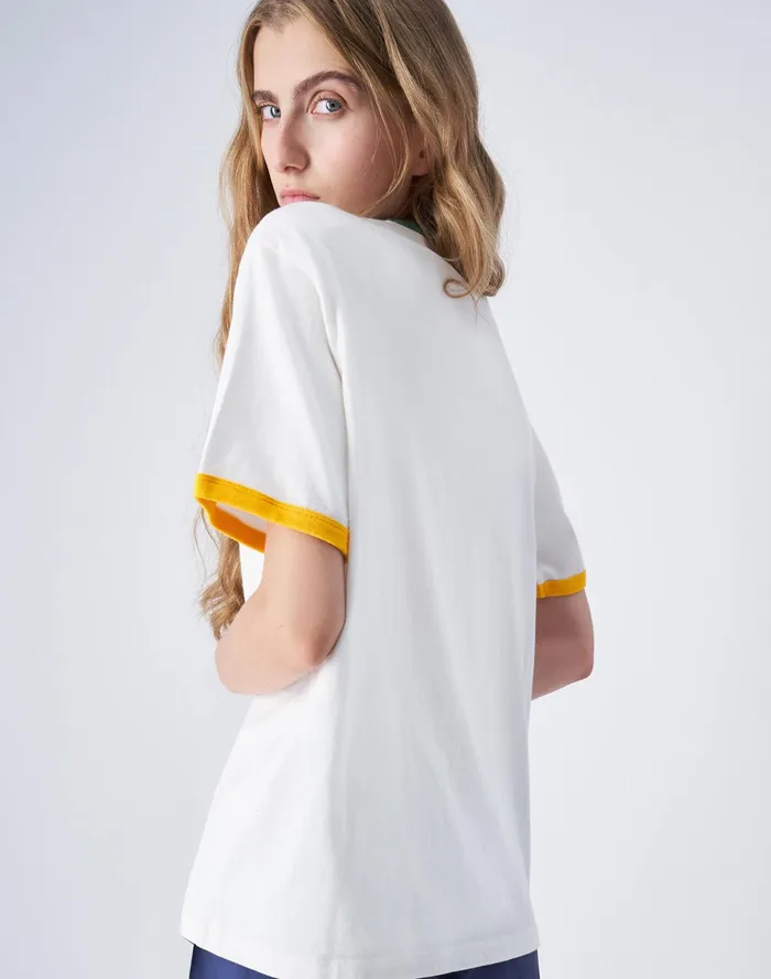 Beams Boy Ringer TShirt Bmsb Graphic C Logo Chalk Whitebuttered Popcorn Women Champion TShirts and Tops