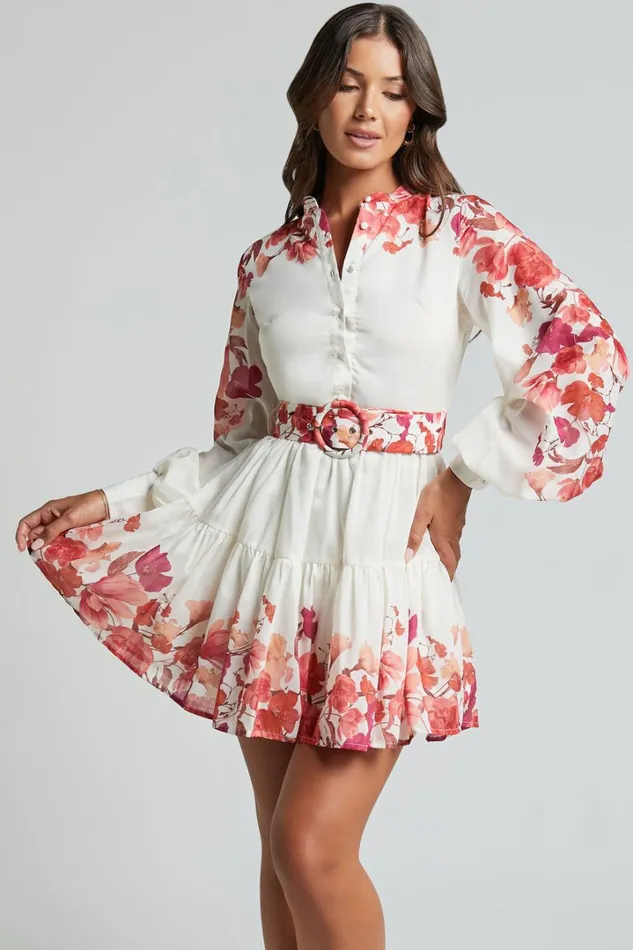 Becky Mini Dress 8211 Long Bishop Sleeve Tiered Dress In Wildflower Print Women Showpo Dresses Becky Mini Dress 8211 Long Bishop Sleeve Tiered Dress In Wildflower Print Women Showpo Dresses