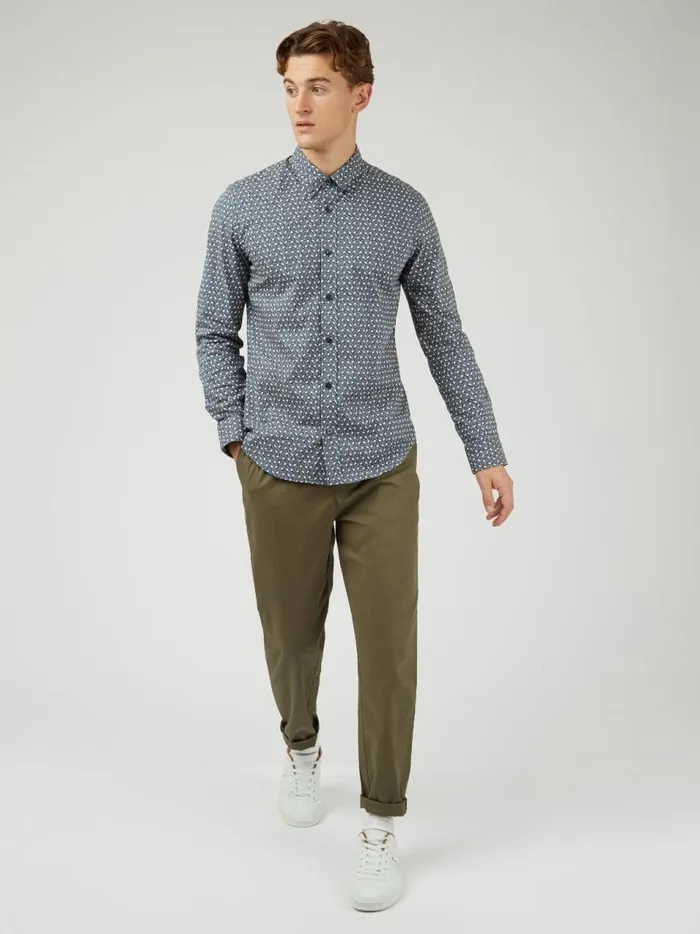 Ben Sherman Archive Print Shirts Men Mod Dash Print LongSleeve Shirt 8211 Blue Ben Sherman Archive Print Shirts Men Mod Dash Print LongSleeve Shirt 8211 Blue