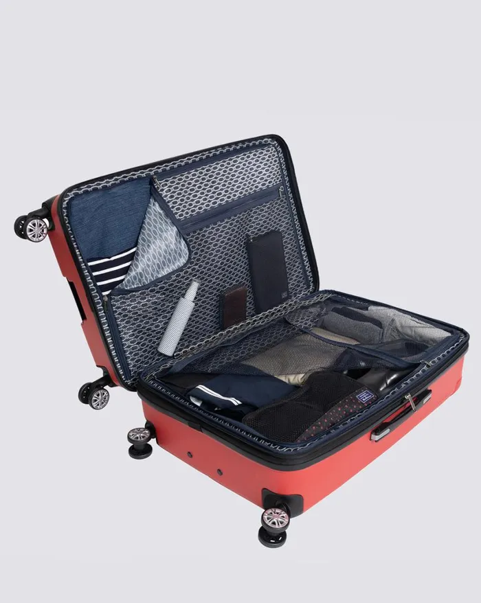 Ben Sherman Bags and Luggage Men Derby Hardside 3 Piece Luggage Set 8211 Lipstick Red