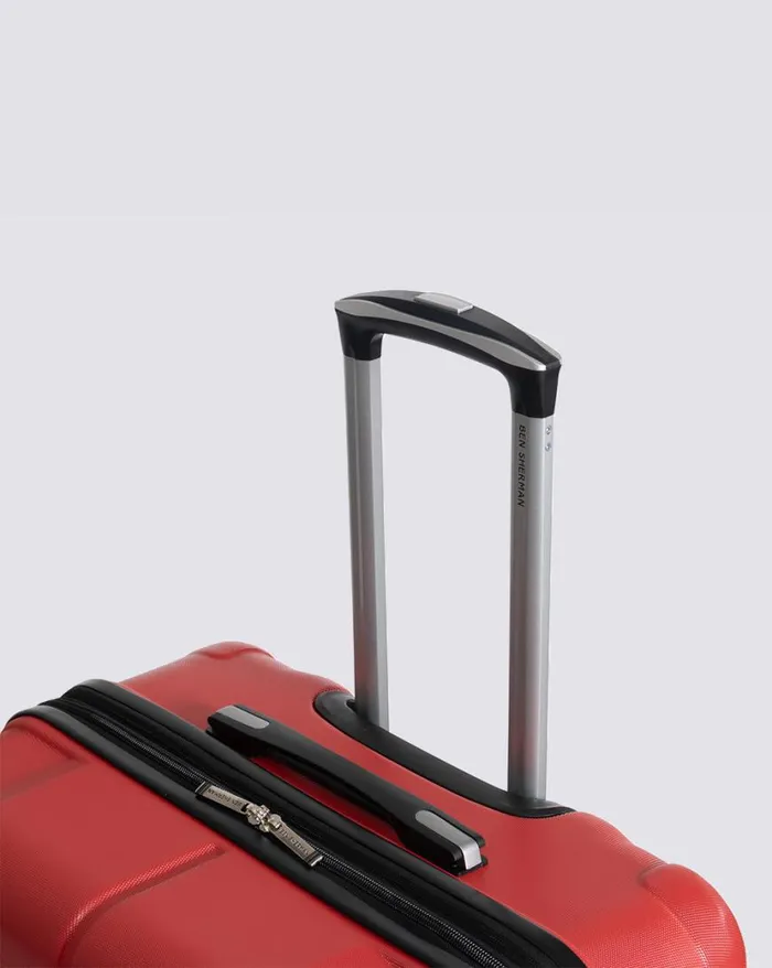 Ben Sherman Bags and Luggage Men Derby Hardside 3 Piece Luggage Set 8211 Lipstick Red