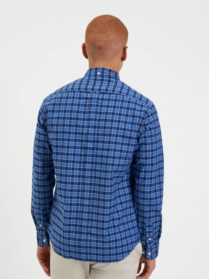 Ben Sherman Heritage Check Shirts Men Brighton Oxford Organic Shirt 8211 Navy Blue Gingham